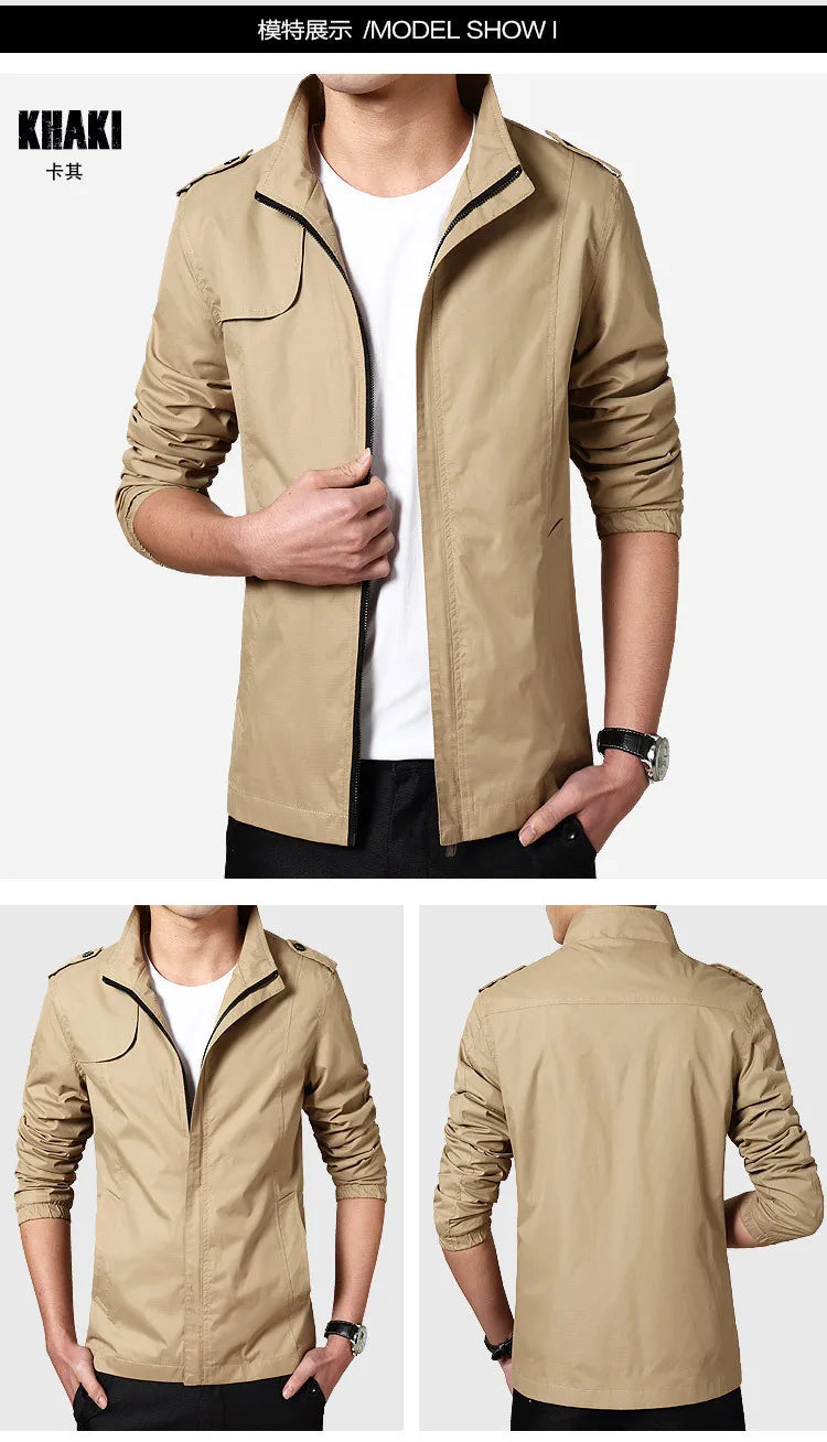 Waterproof jackets Casual Windbreaker Jackets Outdoor Caogo Coat men Plus Size Man Solid Waterproof Men's Zipper Slim fit Jacket