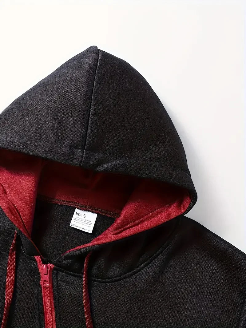 Men's Zip-up Jackets All Season Daily Casual Sports Riding Versatile Hooded Coats Male Gym Fitness Hoodie Dragon Printed Clothes