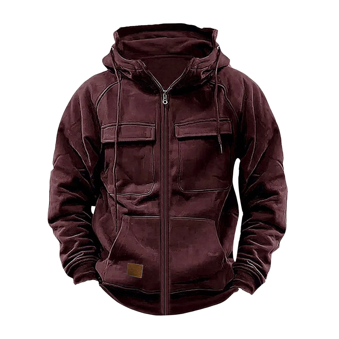 Autumn Men Hooded Jackets Zipper Men Tactical Hoodies Solid Warm Fleece Military Sweatshirts Multi Pockets Thick Outdoor Overoat