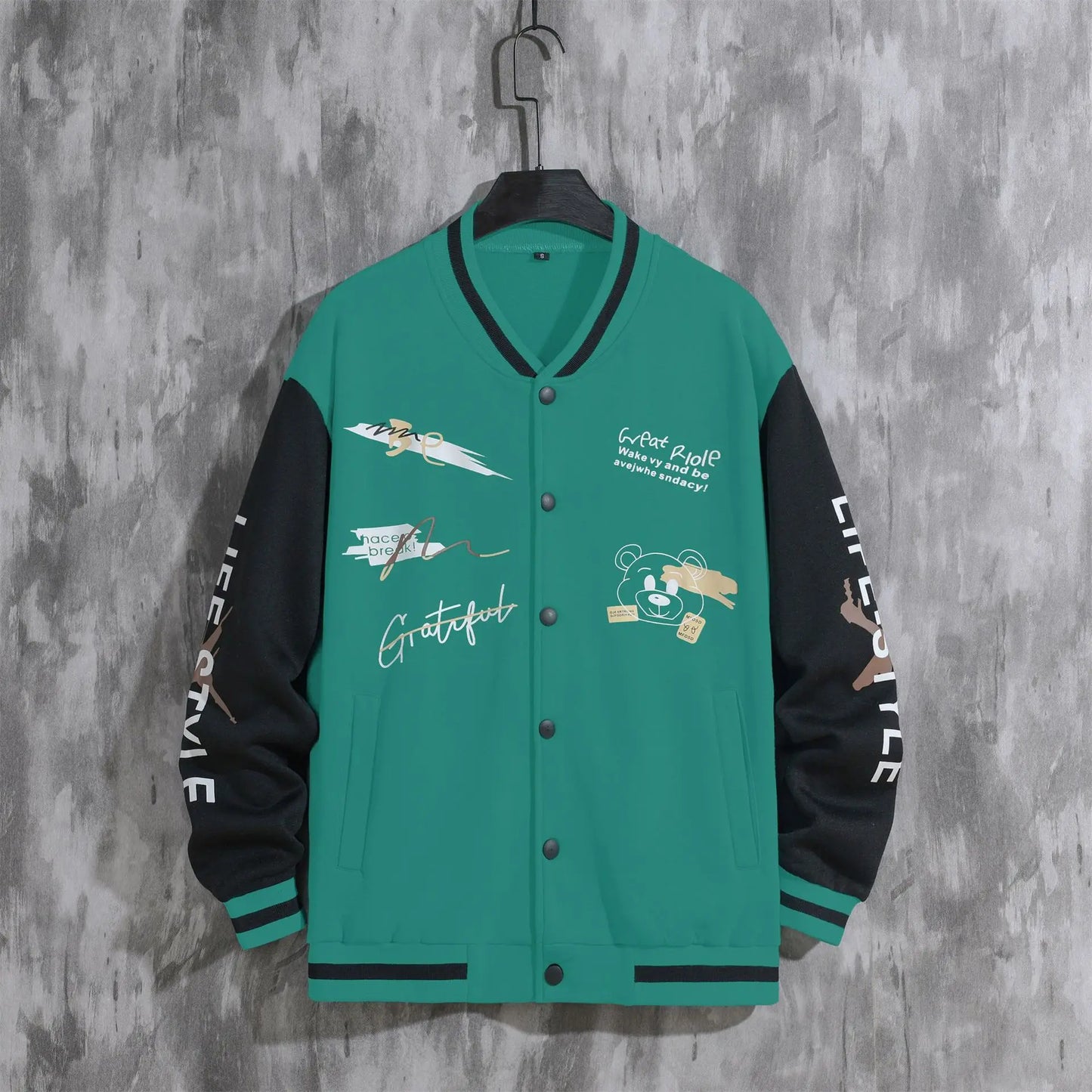 Men's baseball jacket 2023 Spring and Autumn season trendy American high street ruffian handsome young men's loose casual jacket