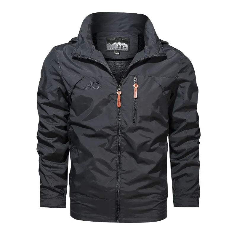 Men's jacket 2025 new spring and autumn windproof waterproof outdoor casual workwear hooded mountaineering jacket jacket jacket