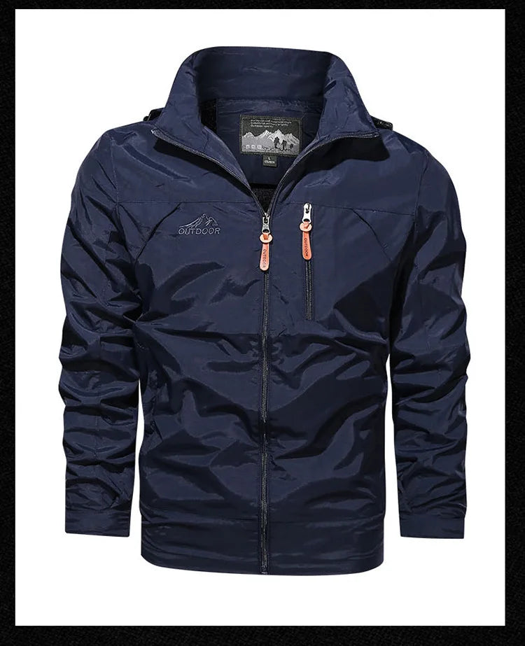 Men's jacket 2025 new spring and autumn windproof waterproof outdoor casual workwear hooded mountaineering jacket jacket jacket