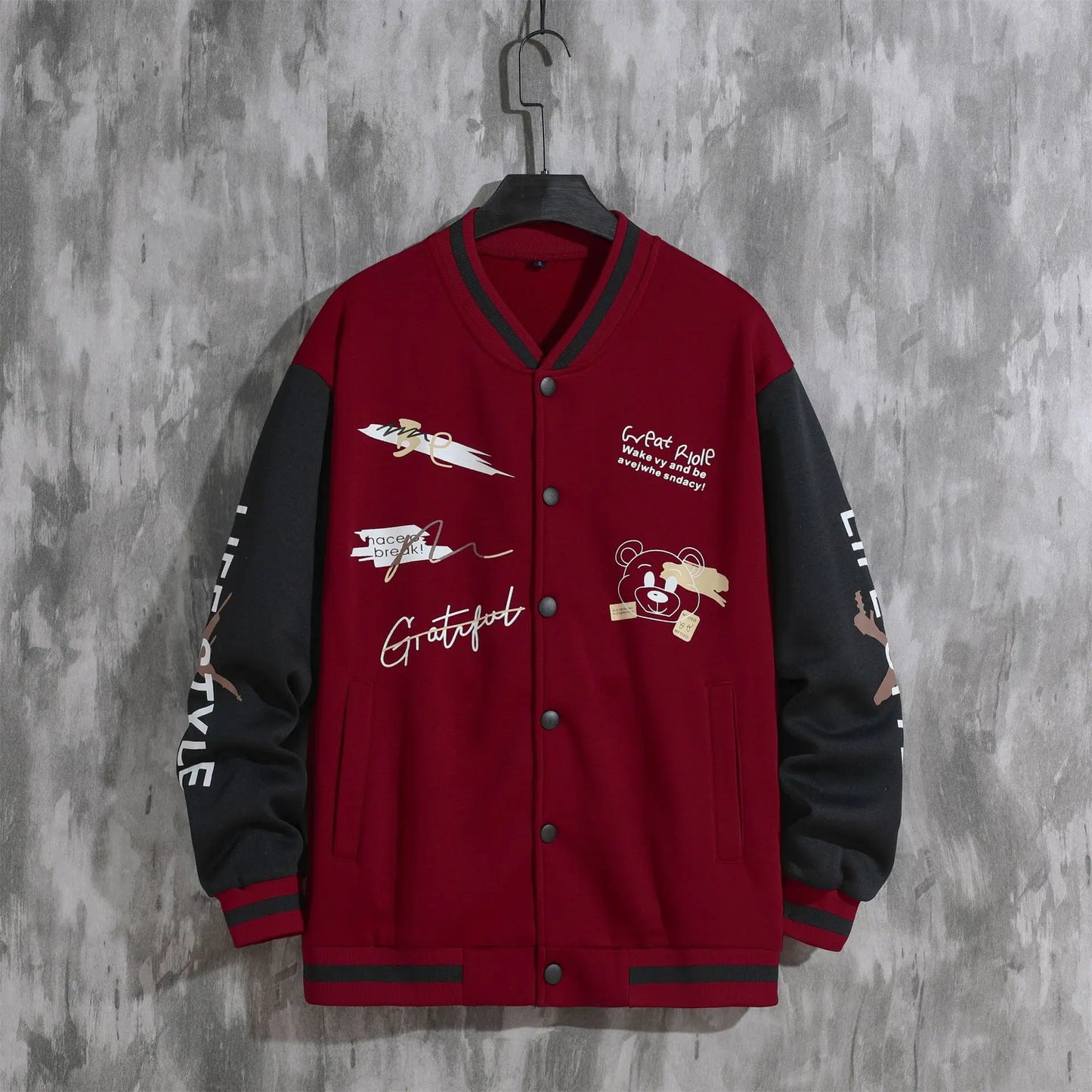Men's baseball jacket 2023 Spring and Autumn season trendy American high street ruffian handsome young men's loose casual jacket