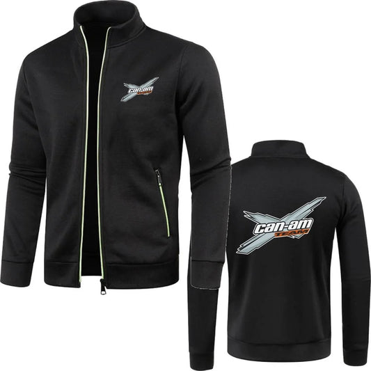 Men Jacket Can Am Off Road Brp Atv Commander Utv Outlander Outerwear Stand Collar Fleece Sweatshirts Jersey Zipper Knitwear Coat