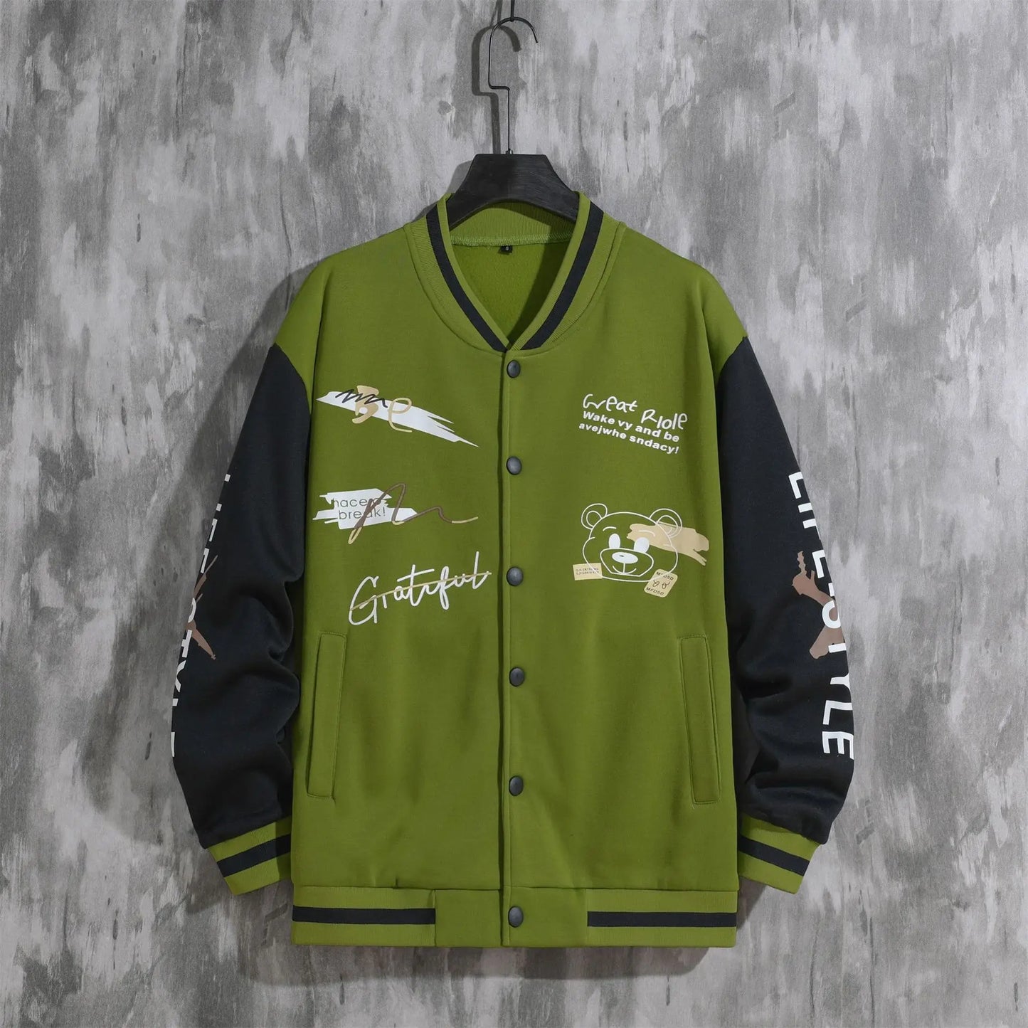 Men's baseball jacket 2023 Spring and Autumn season trendy American high street ruffian handsome young men's loose casual jacket