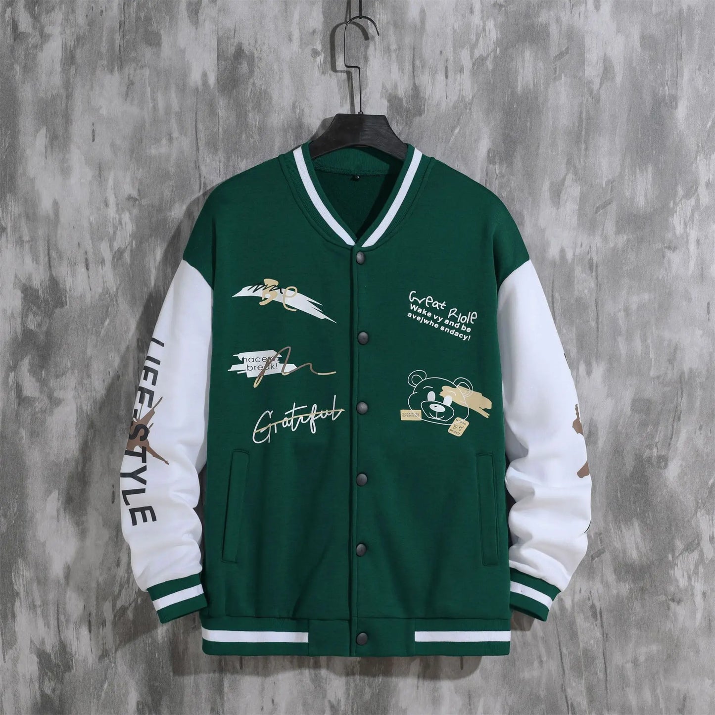 Men's baseball jacket 2023 Spring and Autumn season trendy American high street ruffian handsome young men's loose casual jacket
