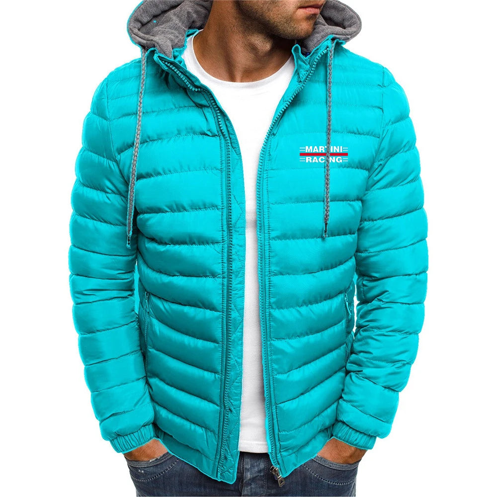 Martini racing men's printed jacket, long sleeved, warm, padded, thick, casual, innovative in 2025