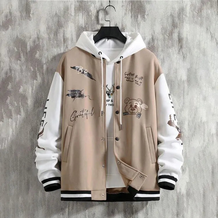 Men's baseball jacket 2023 Spring and Autumn season trendy American high street ruffian handsome young men's loose casual jacket