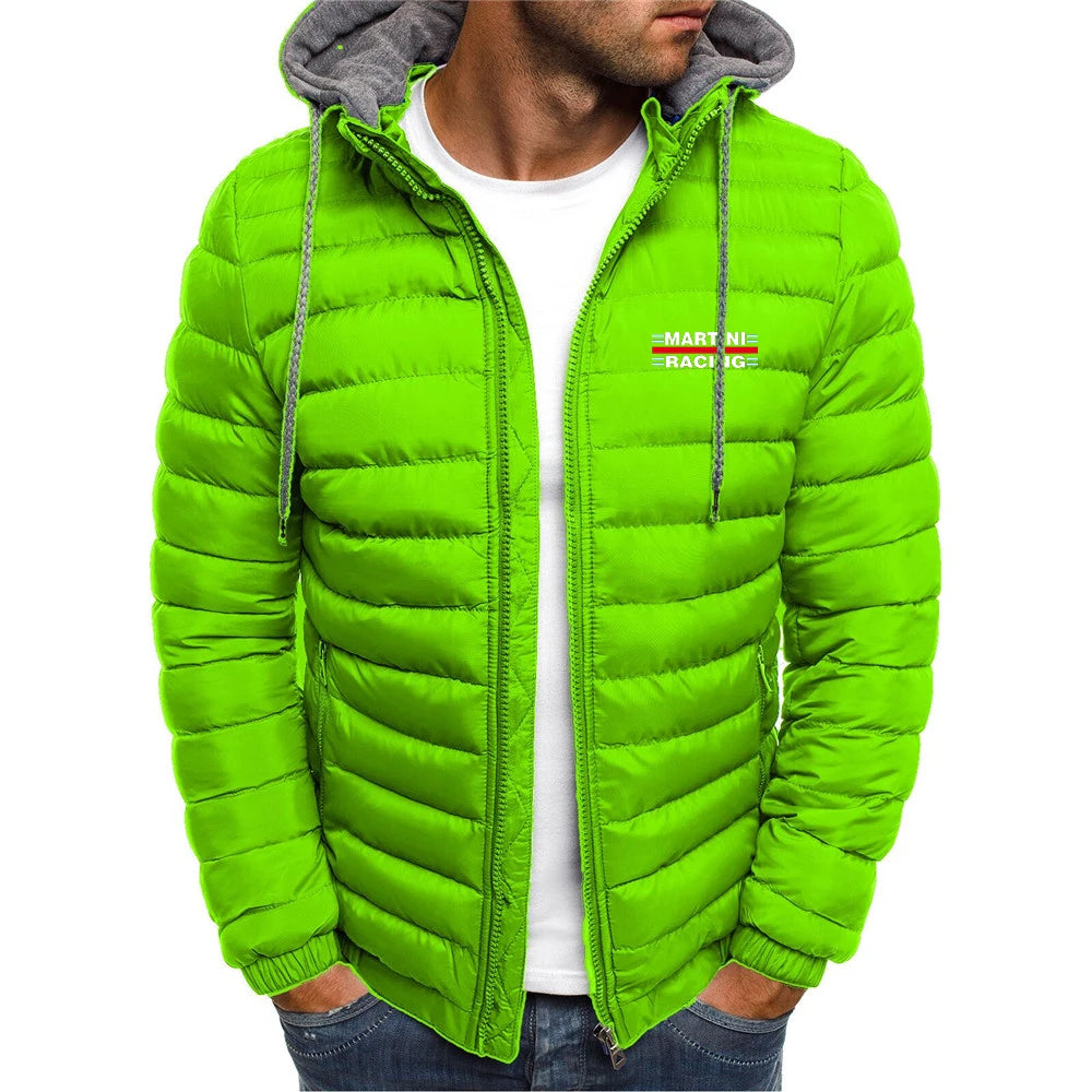 Martini racing men's printed jacket, long sleeved, warm, padded, thick, casual, innovative in 2025