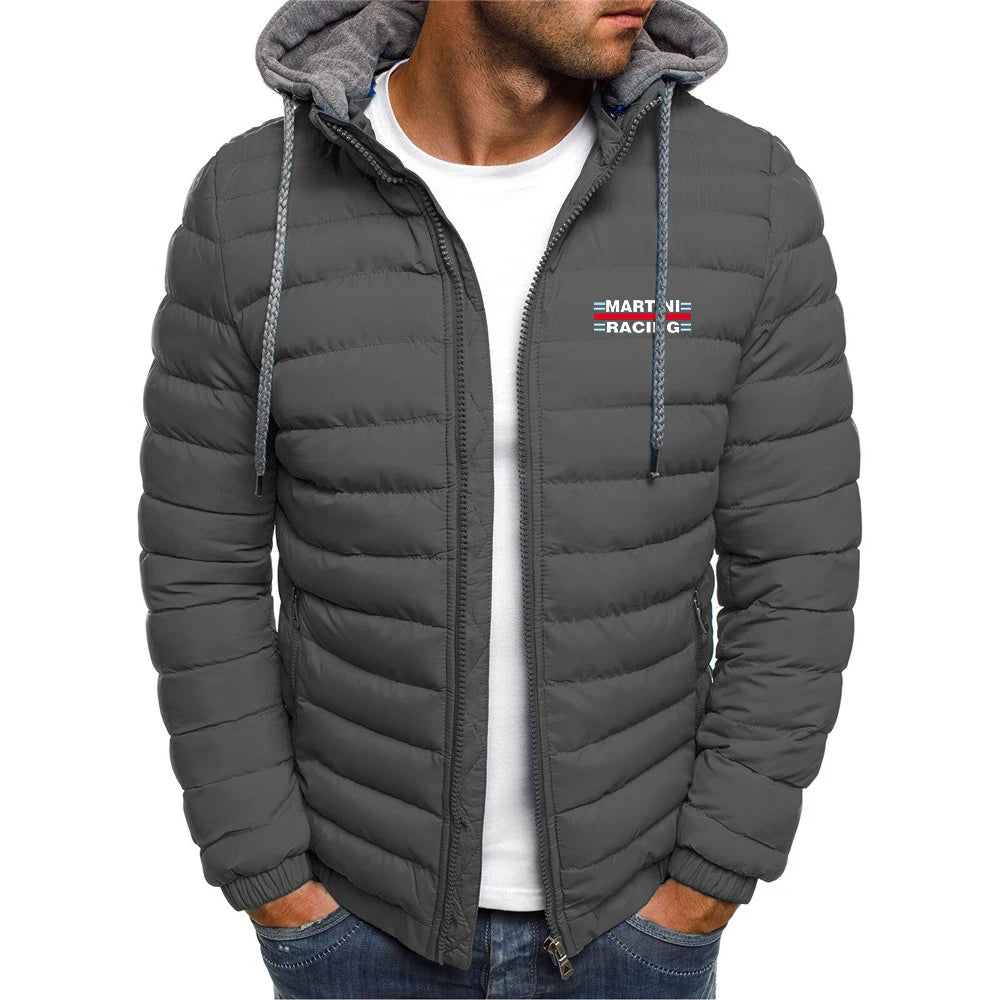 Martini racing men's printed jacket, long sleeved, warm, padded, thick, casual, innovative in 2025