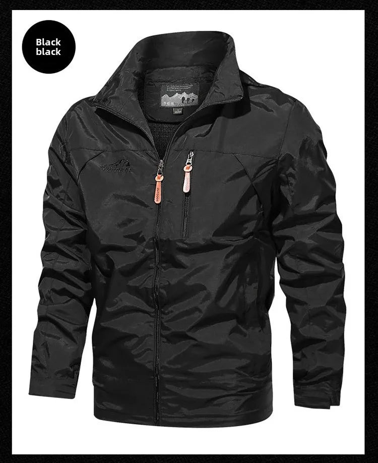 Men's jacket 2025 new spring and autumn windproof waterproof outdoor casual workwear hooded mountaineering jacket jacket jacket