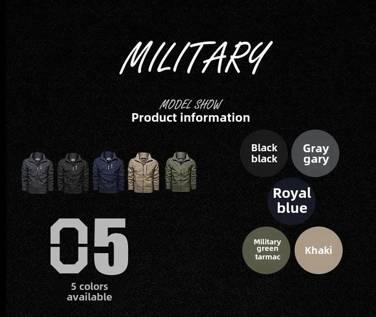 Men's jacket 2025 new spring and autumn windproof waterproof outdoor casual workwear hooded mountaineering jacket jacket jacket