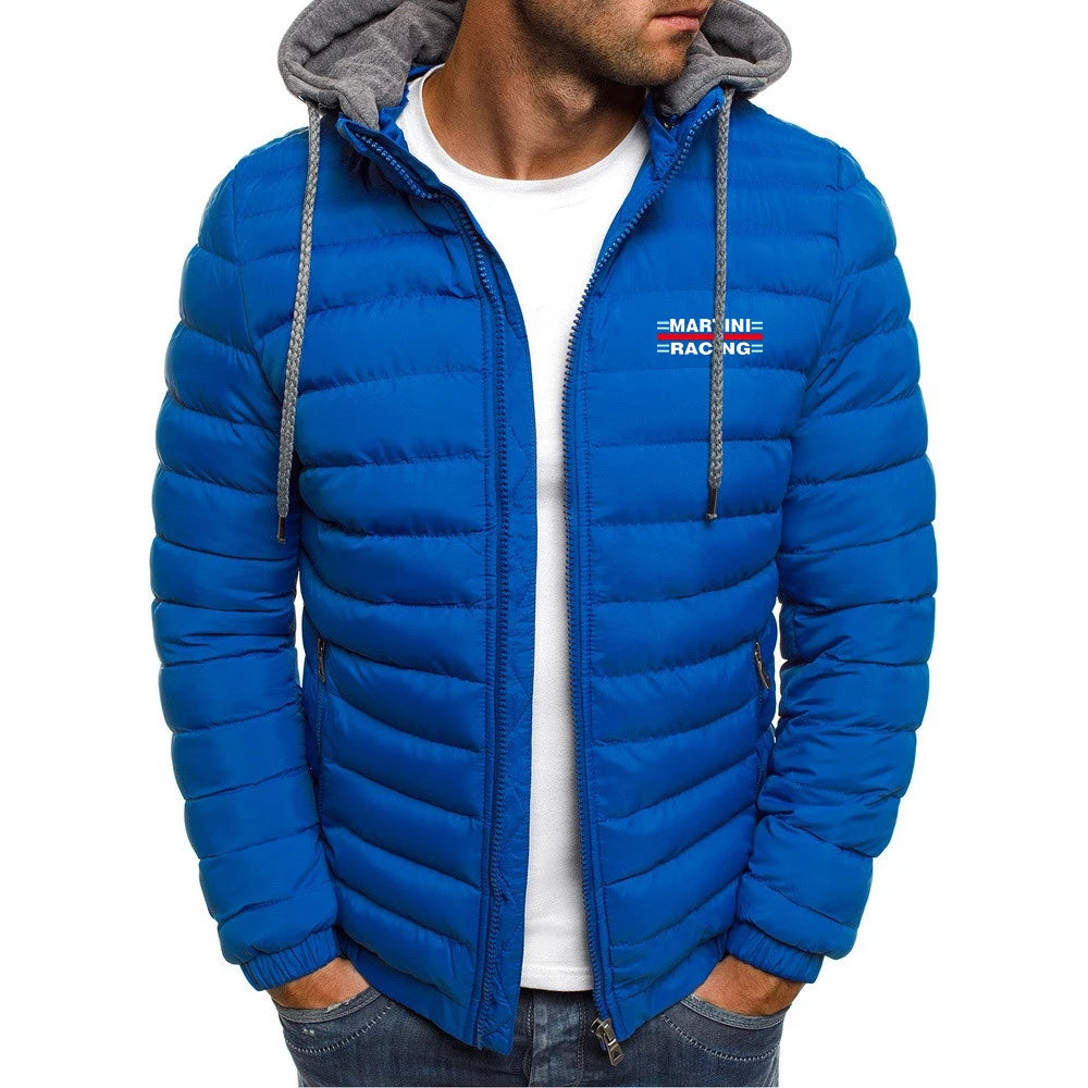 Martini racing men's printed jacket, long sleeved, warm, padded, thick, casual, innovative in 2025