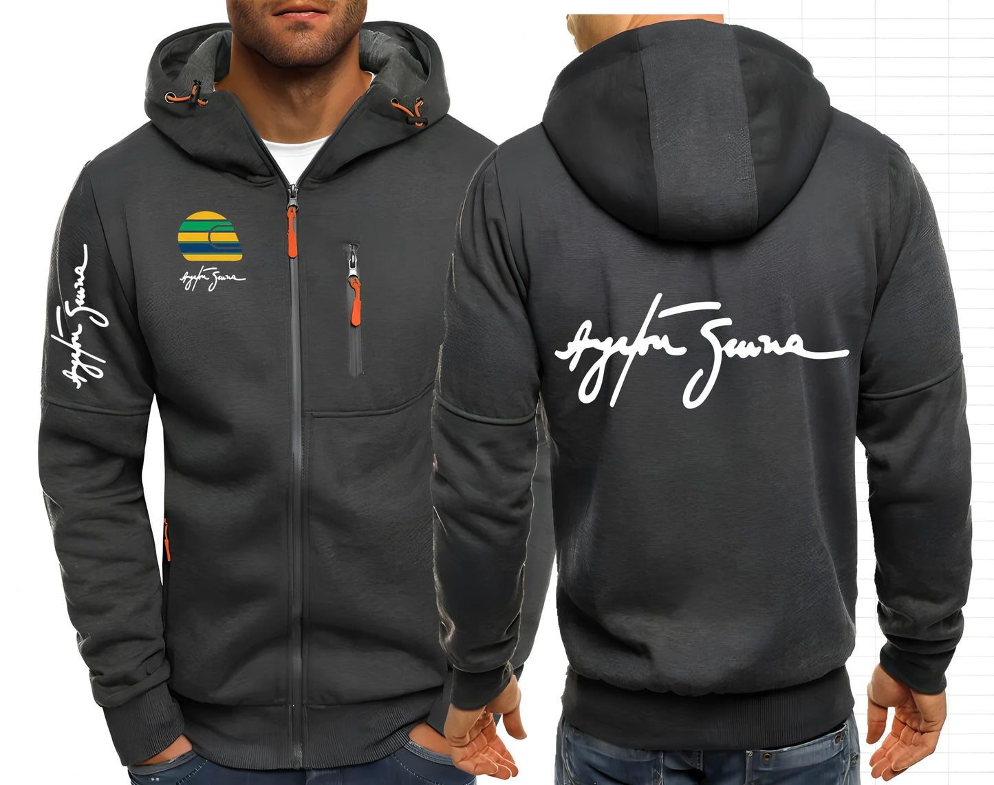 2025 Hero Ayrton Senna Racer F1 Mens Jackets Hooded Coats Casual Zipper Sweatshirts Male Men Sweatshirt Outerwear Hoodies Jacket