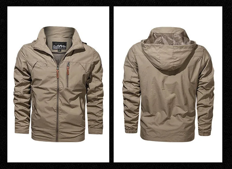 Men's jacket 2025 new spring and autumn windproof waterproof outdoor casual workwear hooded mountaineering jacket jacket jacket