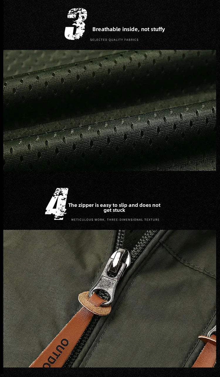 Men's jacket 2025 new spring and autumn windproof waterproof outdoor casual workwear hooded mountaineering jacket jacket jacket