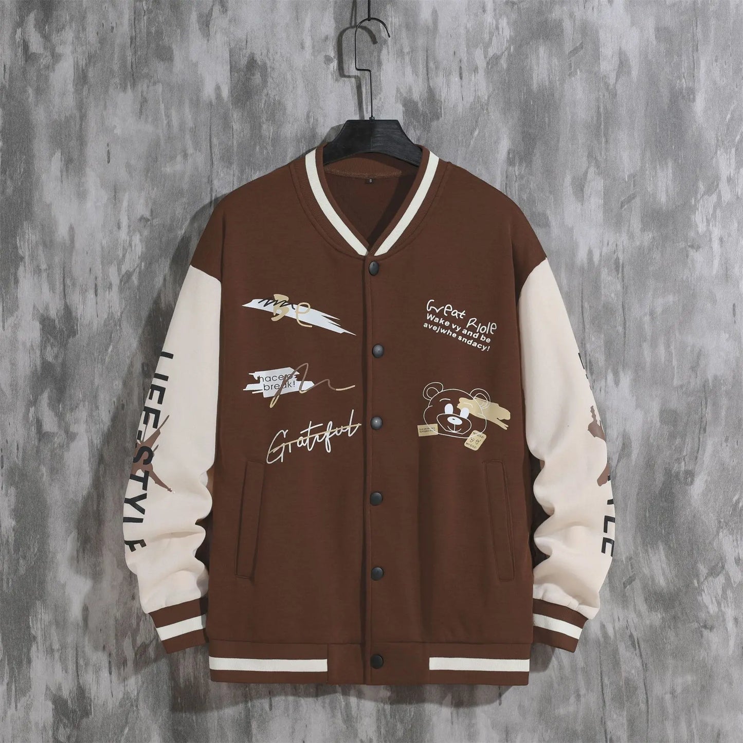 Men's baseball jacket 2023 Spring and Autumn season trendy American high street ruffian handsome young men's loose casual jacket