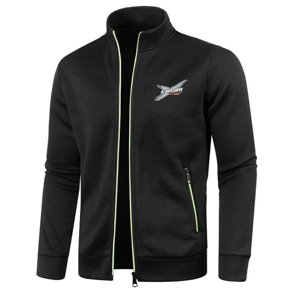 Men Jacket Can Am Off Road Brp Atv Commander Utv Outlander Outerwear Stand Collar Fleece Sweatshirts Jersey Zipper Knitwear Coat
