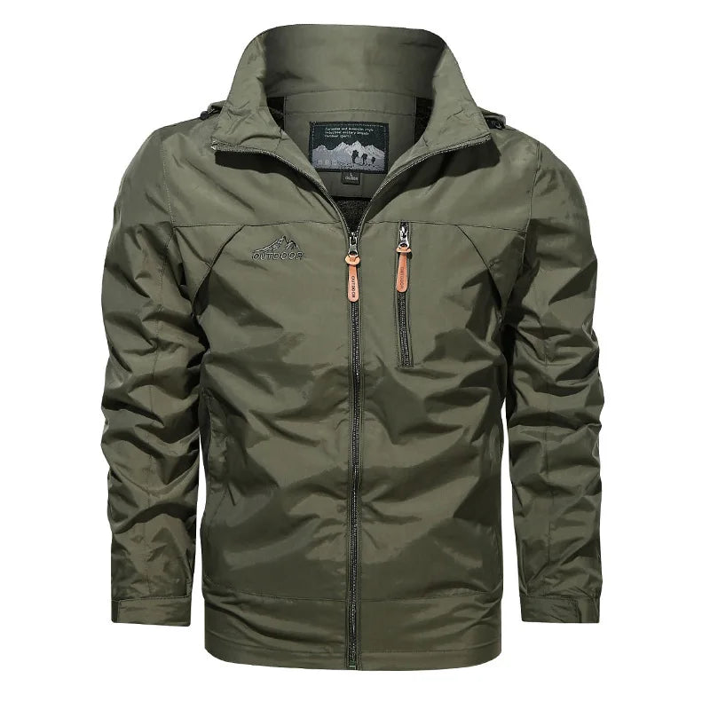 Men's jacket 2025 new spring and autumn windproof waterproof outdoor casual workwear hooded mountaineering jacket jacket jacket