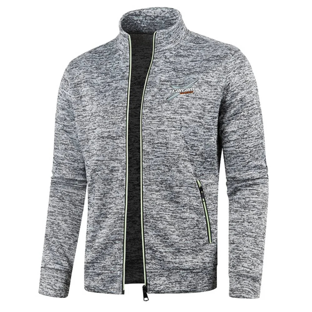 Men Jacket Can Am Off Road Brp Atv Commander Utv Outlander Outerwear Stand Collar Fleece Sweatshirts Jersey Zipper Knitwear Coat
