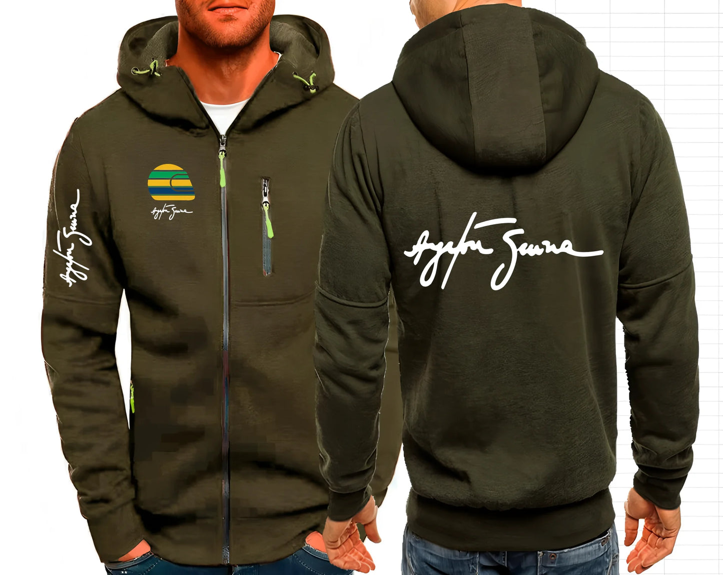 2025 Hero Ayrton Senna Racer F1 Mens Jackets Hooded Coats Casual Zipper Sweatshirts Male Men Sweatshirt Outerwear Hoodies Jacket