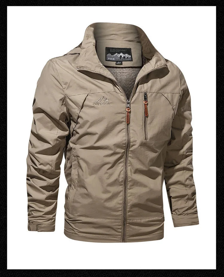 Men's jacket 2025 new spring and autumn windproof waterproof outdoor casual workwear hooded mountaineering jacket jacket jacket