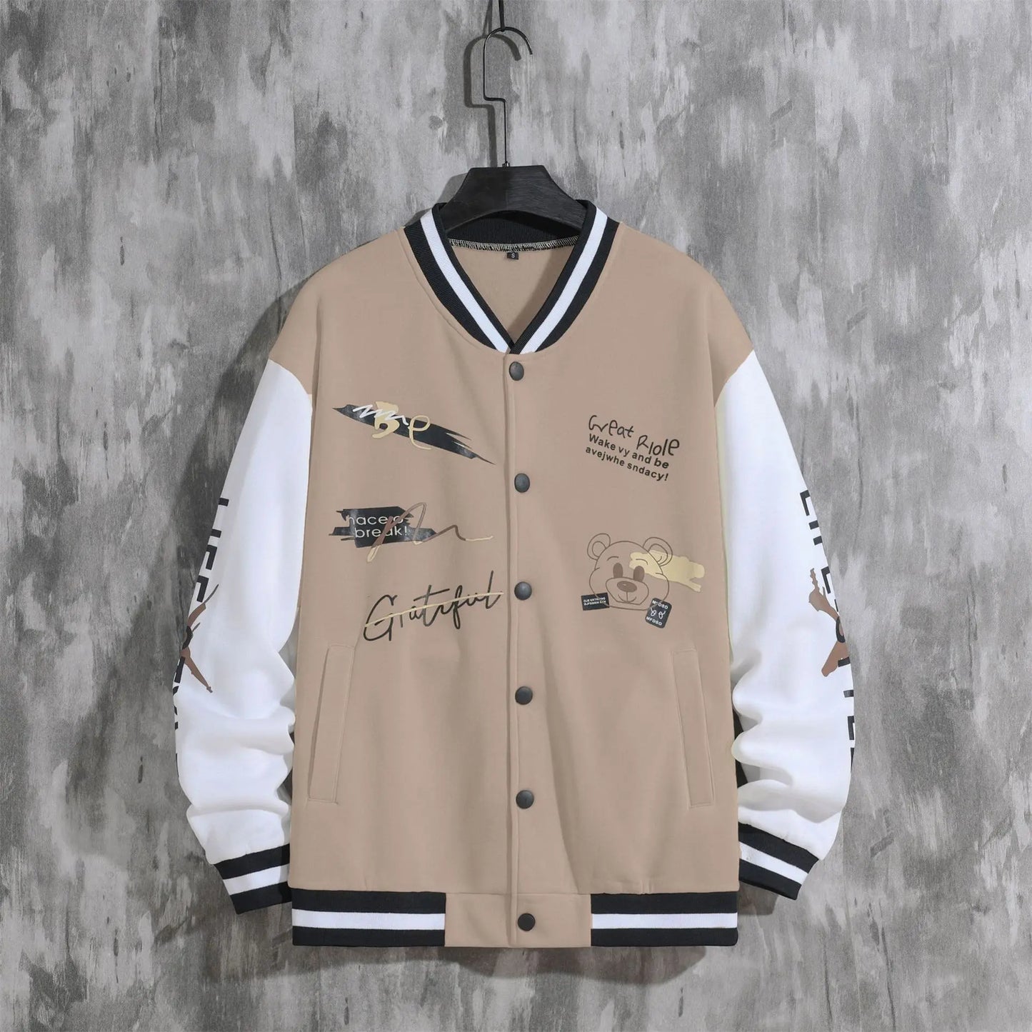 Men's baseball jacket 2023 Spring and Autumn season trendy American high street ruffian handsome young men's loose casual jacket