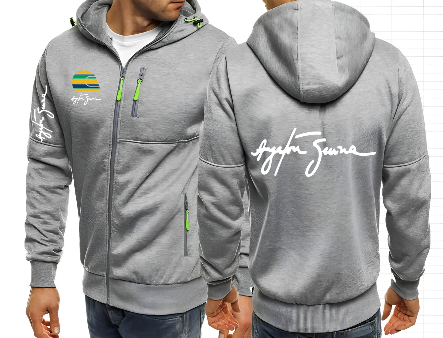 2025 Hero Ayrton Senna Racer F1 Mens Jackets Hooded Coats Casual Zipper Sweatshirts Male Men Sweatshirt Outerwear Hoodies Jacket