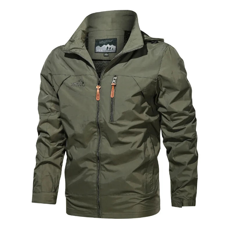 Men's jacket 2025 new spring and autumn windproof waterproof outdoor casual workwear hooded mountaineering jacket jacket jacket