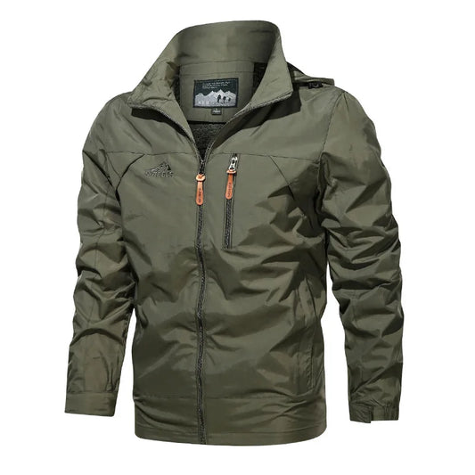 Men's jacket 2025 new spring and autumn windproof waterproof outdoor casual workwear hooded mountaineering jacket jacket jacket