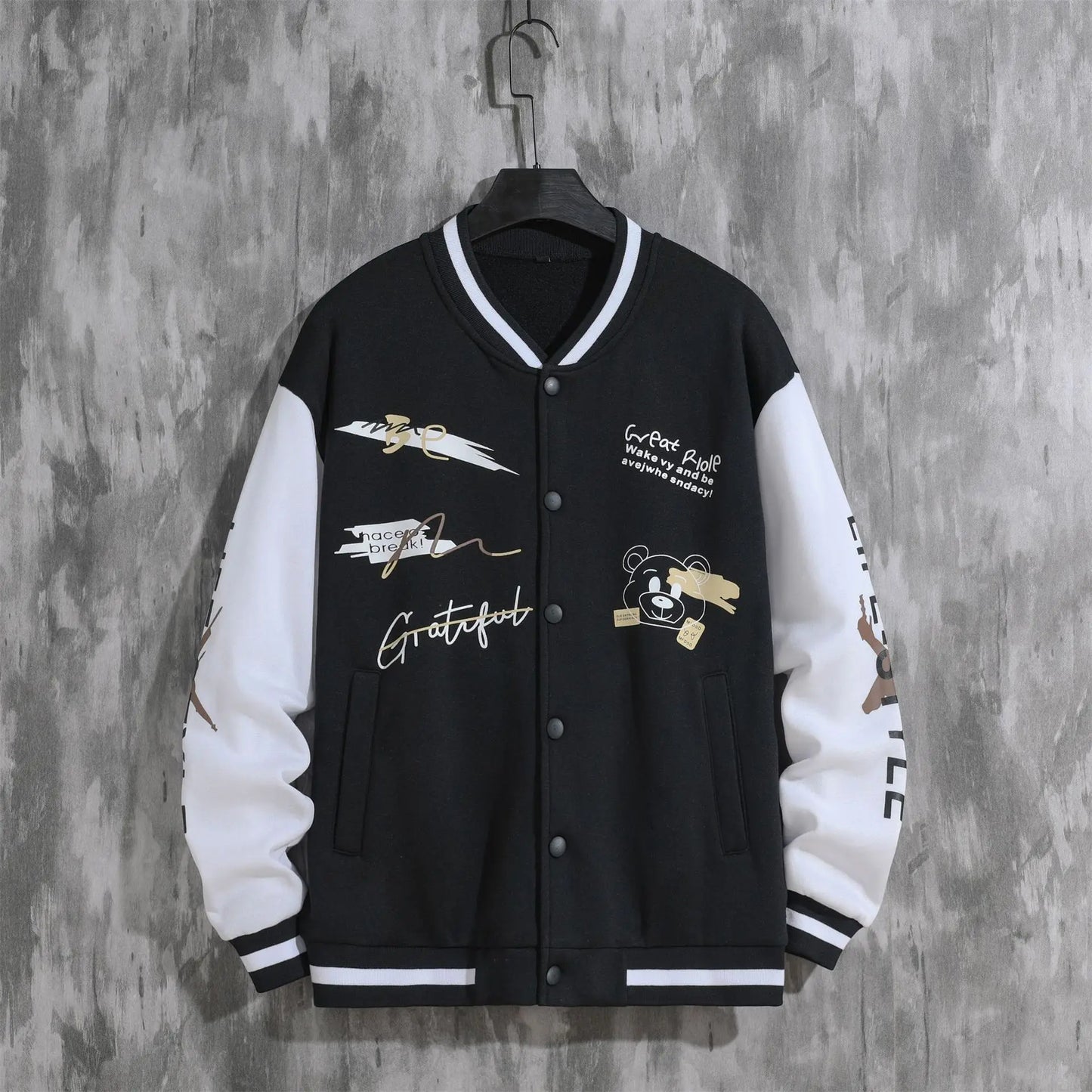 Men's baseball jacket 2023 Spring and Autumn season trendy American high street ruffian handsome young men's loose casual jacket