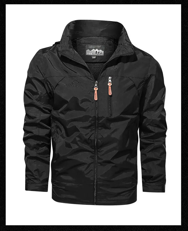 Men's jacket 2025 new spring and autumn windproof waterproof outdoor casual workwear hooded mountaineering jacket jacket jacket