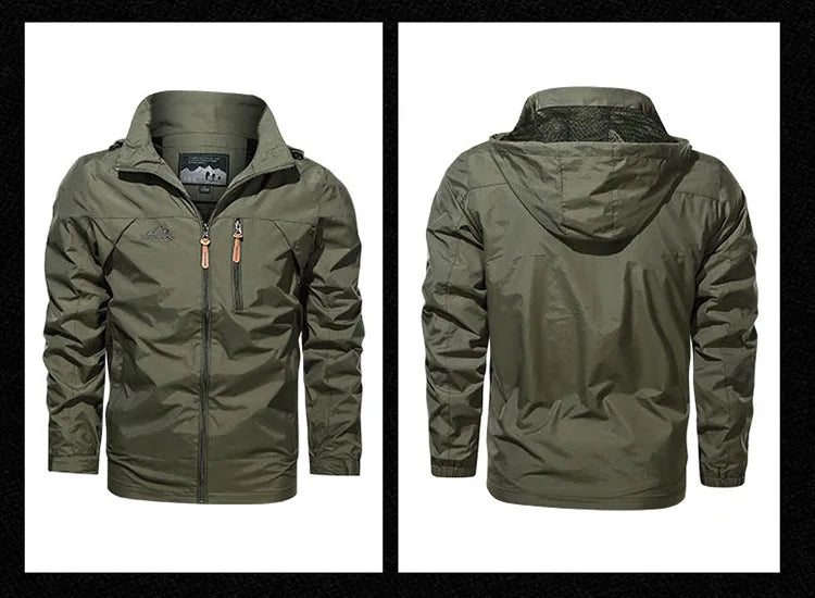 Men's jacket 2025 new spring and autumn windproof waterproof outdoor casual workwear hooded mountaineering jacket jacket jacket