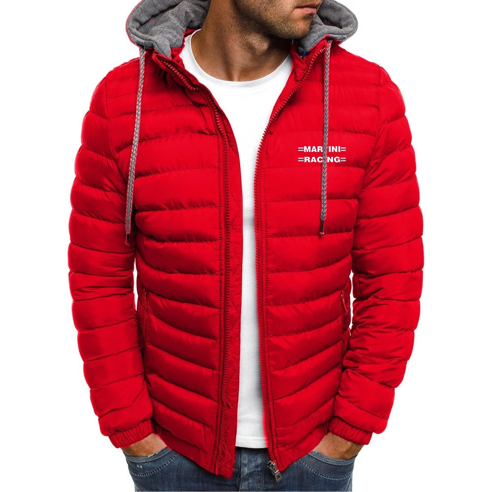 Martini racing men's printed jacket, long sleeved, warm, padded, thick, casual, innovative in 2025