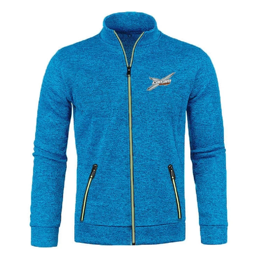Men Jacket Can Am Off Road Brp Atv Commander Utv Outlander Outerwear Stand Collar Fleece Sweatshirts Jersey Zipper Knitwear Coat