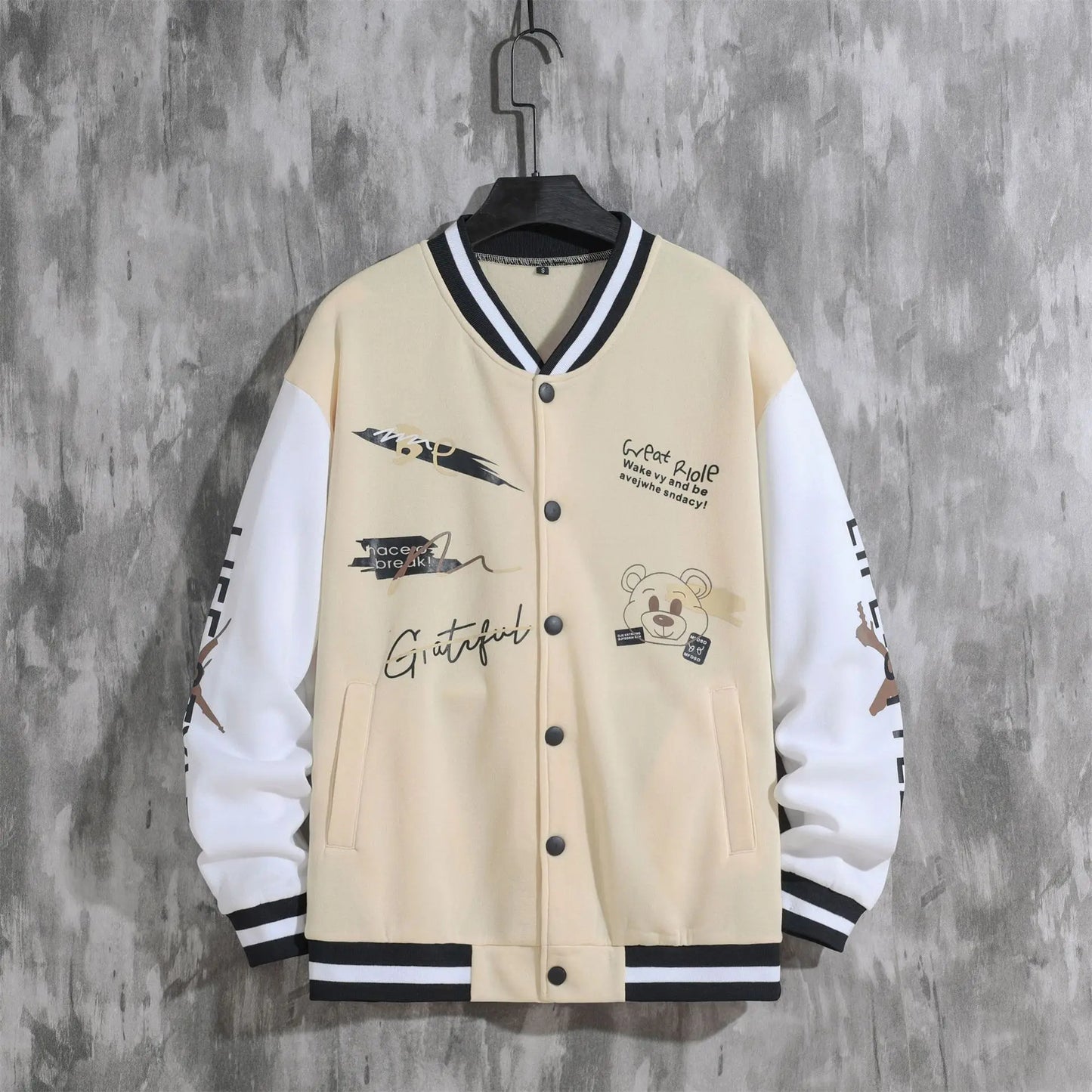 Men's baseball jacket 2023 Spring and Autumn season trendy American high street ruffian handsome young men's loose casual jacket