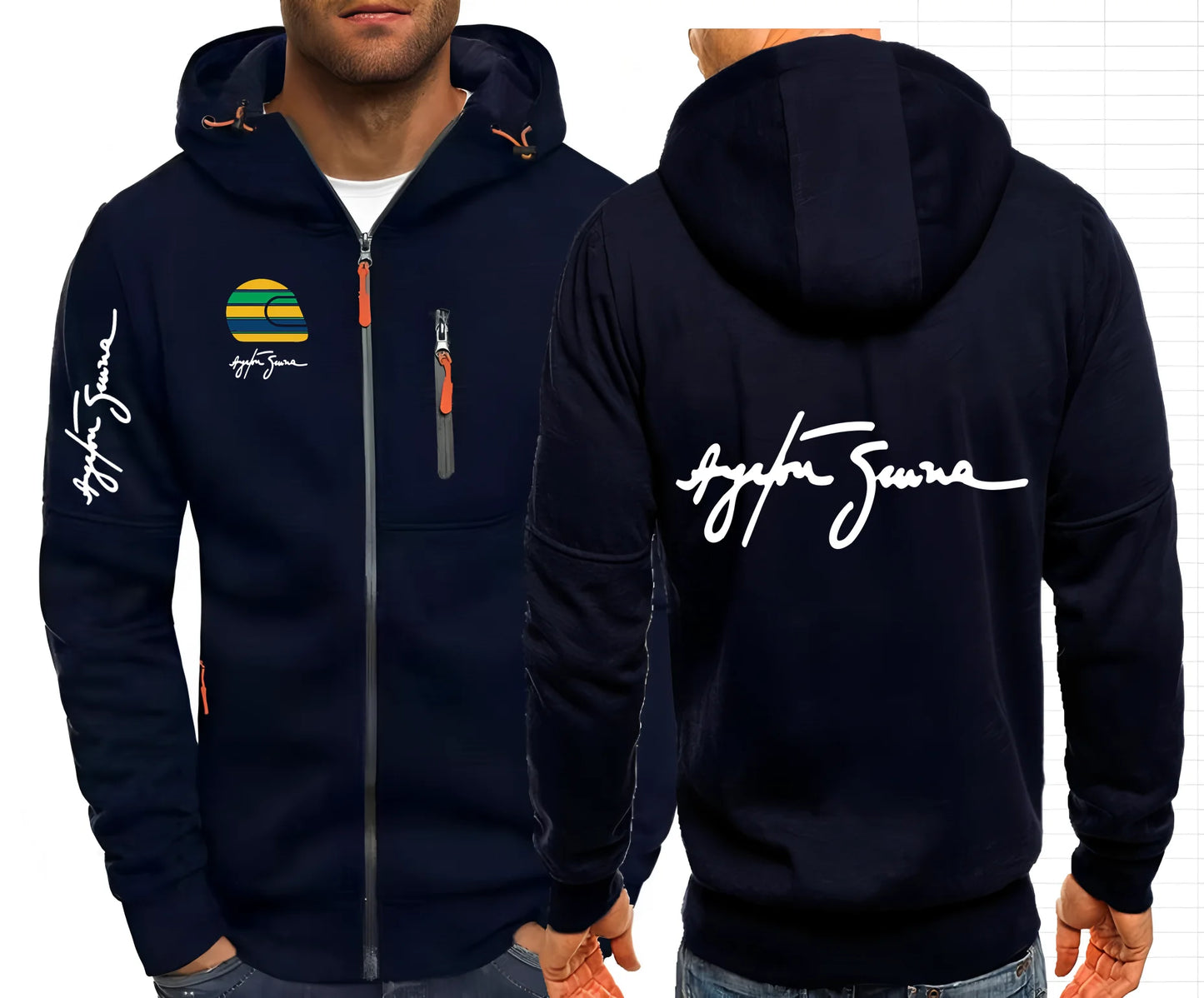 2025 Hero Ayrton Senna Racer F1 Mens Jackets Hooded Coats Casual Zipper Sweatshirts Male Men Sweatshirt Outerwear Hoodies Jacket