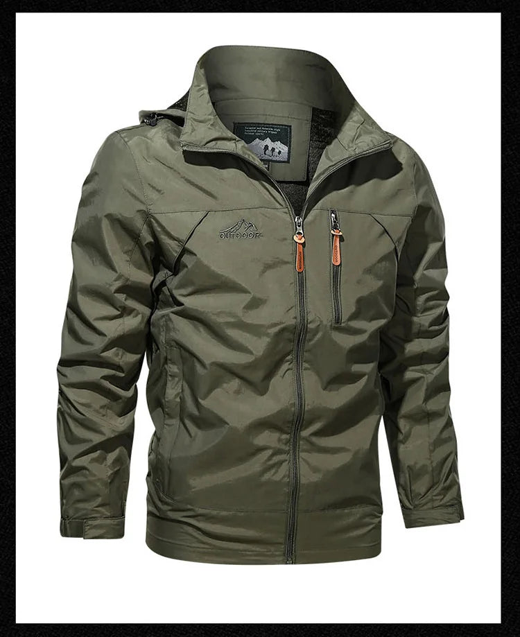 Men's jacket 2025 new spring and autumn windproof waterproof outdoor casual workwear hooded mountaineering jacket jacket jacket