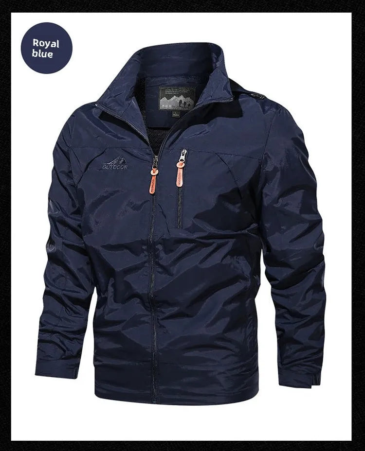 Men's jacket 2025 new spring and autumn windproof waterproof outdoor casual workwear hooded mountaineering jacket jacket jacket