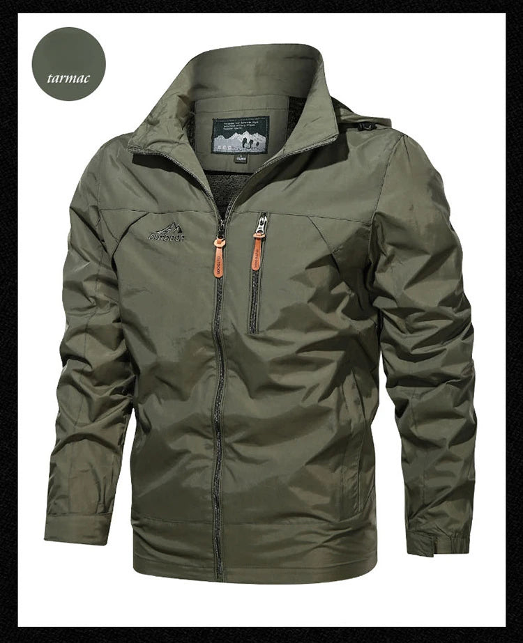 Men's jacket 2025 new spring and autumn windproof waterproof outdoor casual workwear hooded mountaineering jacket jacket jacket