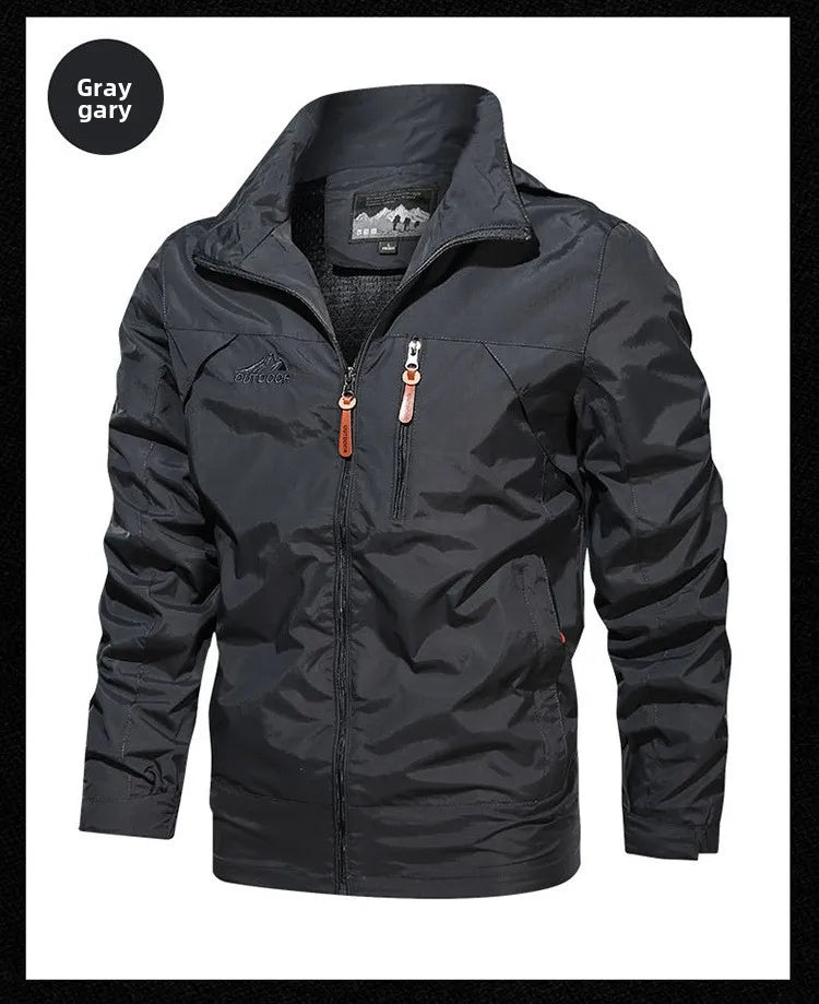 Men's jacket 2025 new spring and autumn windproof waterproof outdoor casual workwear hooded mountaineering jacket jacket jacket