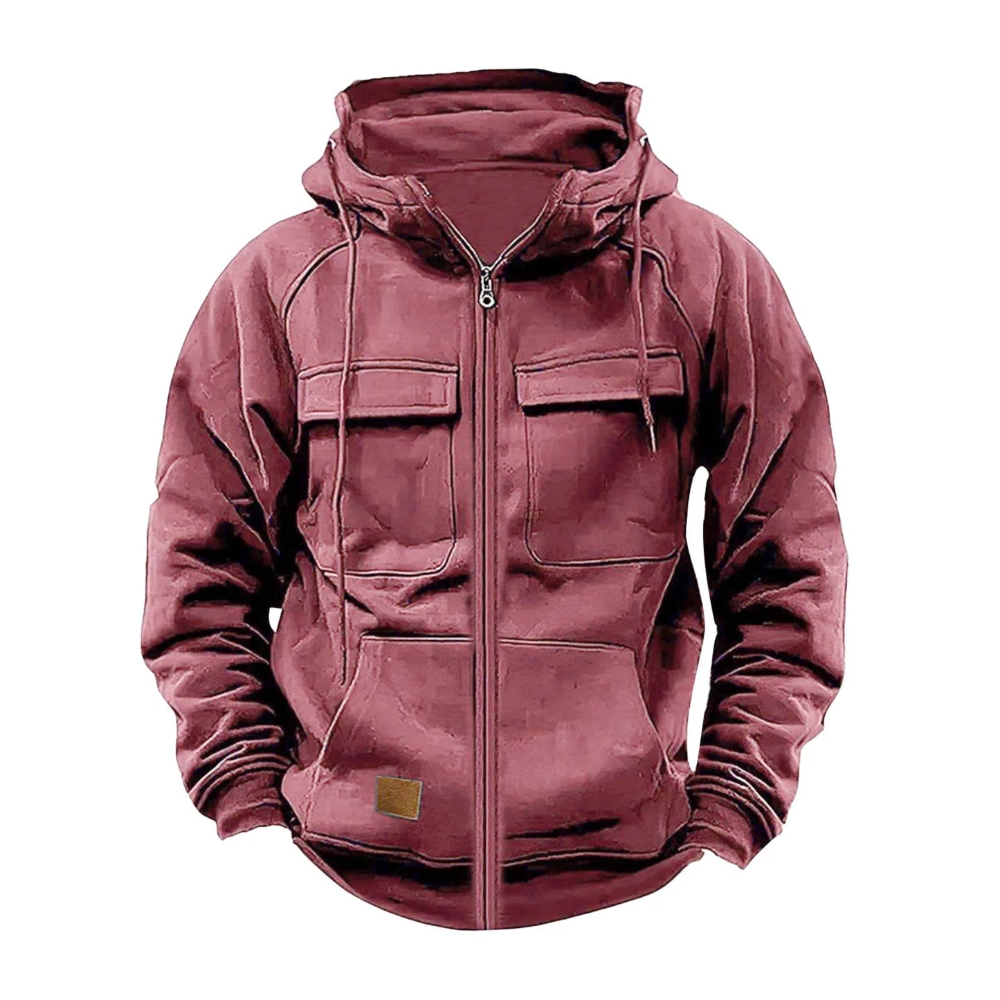 Autumn Men Hooded Jackets Zipper Men Tactical Hoodies Solid Warm Fleece Military Sweatshirts Multi Pockets Thick Outdoor Overoat