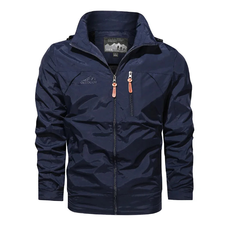 Men's jacket 2025 new spring and autumn windproof waterproof outdoor casual workwear hooded mountaineering jacket jacket jacket
