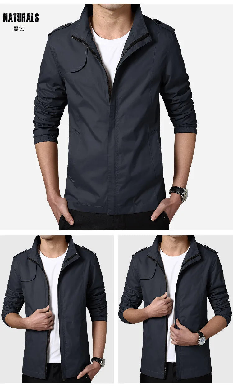 Waterproof jackets Casual Windbreaker Jackets Outdoor Caogo Coat men Plus Size Man Solid Waterproof Men's Zipper Slim fit Jacket