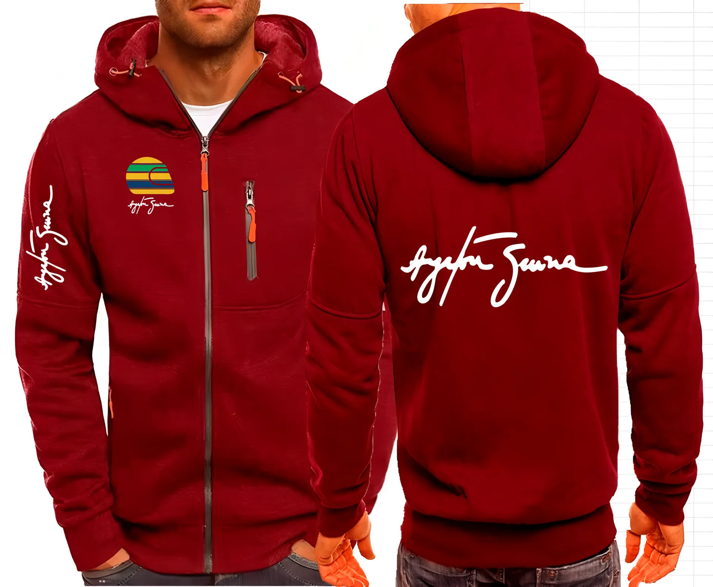 2025 Hero Ayrton Senna Racer F1 Mens Jackets Hooded Coats Casual Zipper Sweatshirts Male Men Sweatshirt Outerwear Hoodies Jacket
