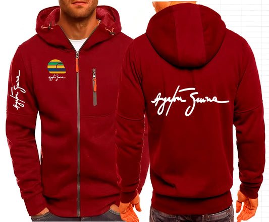 2025 Hero Ayrton Senna Racer F1 Mens Jackets Hooded Coats Casual Zipper Sweatshirts Male Men Sweatshirt Outerwear Hoodies Jacket