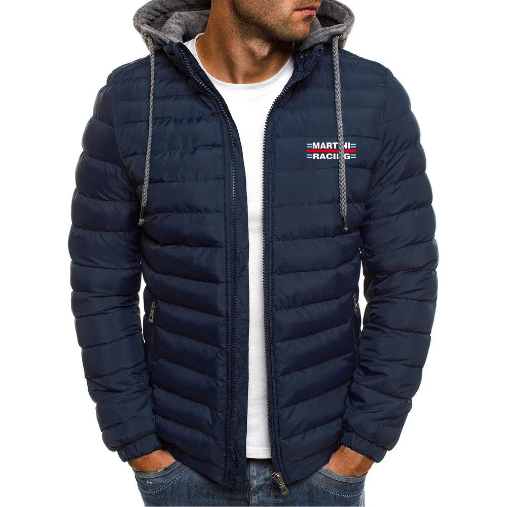 Martini racing men's printed jacket, long sleeved, warm, padded, thick, casual, innovative in 2025
