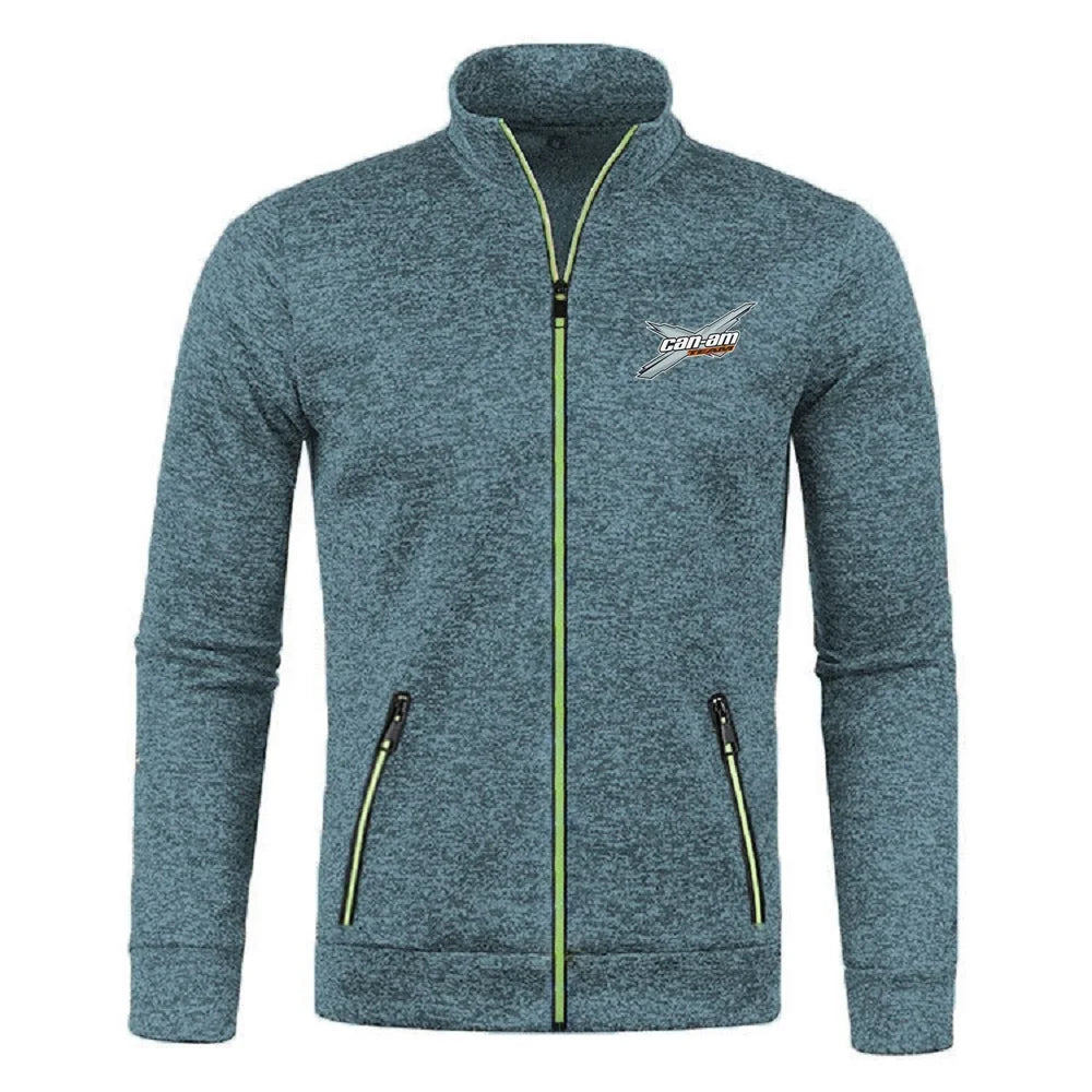Men Jacket Can Am Off Road Brp Atv Commander Utv Outlander Outerwear Stand Collar Fleece Sweatshirts Jersey Zipper Knitwear Coat