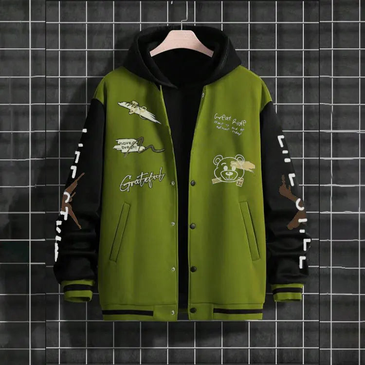 Men's baseball jacket 2023 Spring and Autumn season trendy American high street ruffian handsome young men's loose casual jacket