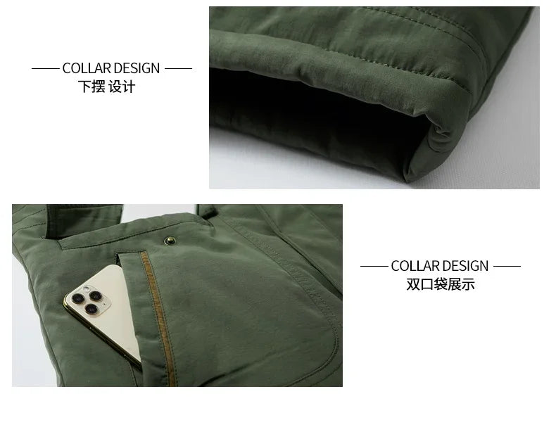 Cargo Jackets Men Winter Outdoor Windproof Warm Casual Fleece Jacket Thick Warm Hooded Coat Solid Color Outerwear Mens Clothing